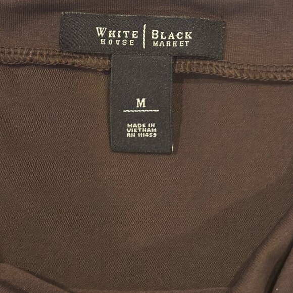 White House Black Market Brown Sleeveless Drape Neck Top | Women's Size Medium - Picture 6 of 7